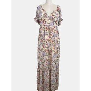 Vanilla Bay Dress Small Floral Maxi Babydoll Romantic Wedding Party Summer